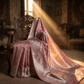 Rosé Zari Saree — Handwoven Tissue Silk with Gold Border