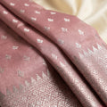 Rosé Zari Saree — Handwoven Tissue Silk with Gold Border