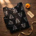 Noir Bloom Kurti Block Print · Full Sleeve · Short Kurti