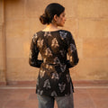 Noir Bloom Kurti Block Print · Full Sleeve · Short Kurti